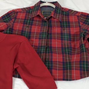 2 -piece set Liz Claiborne casual shirt and sweater petite 14 100% cotton
